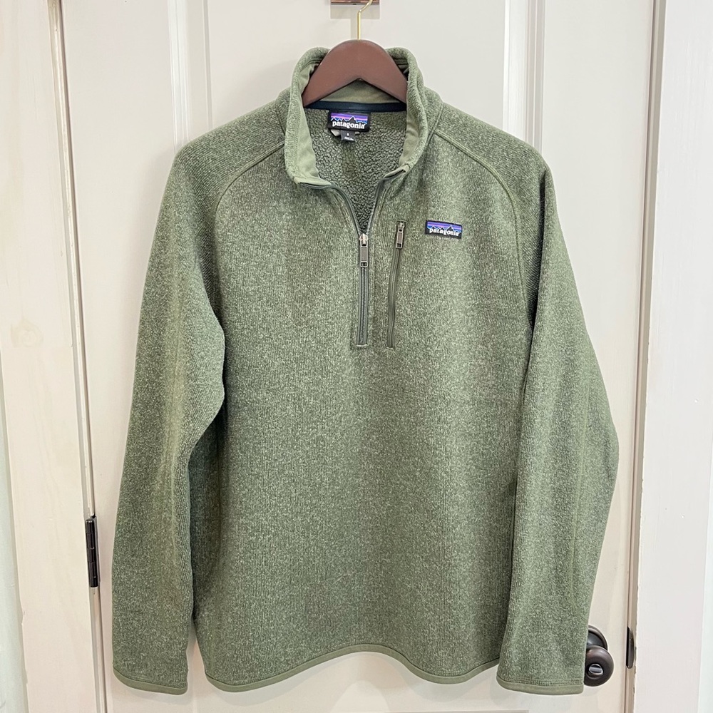 Patagonia Men’s Better Sweater 1/4 Zip Pullover, small, green